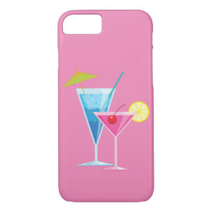 Cocktails colorés sur Pink iPhone 7 Coque