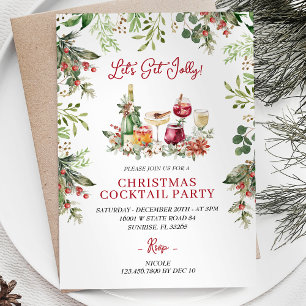 Cocktails de Noël Obtenons Jolly Invitation