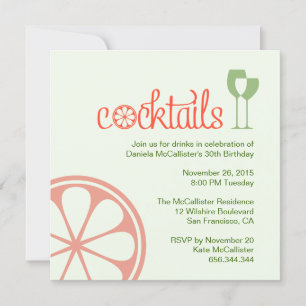 Cocktails Fête Anniversaire Invitation