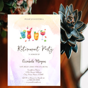 Cocktails Fruits Retraite Invitation