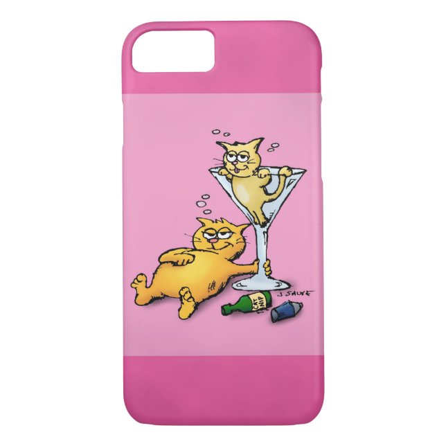 Cocktails & Kitten Pink Cartoon iPhone5 Coque (Dos)