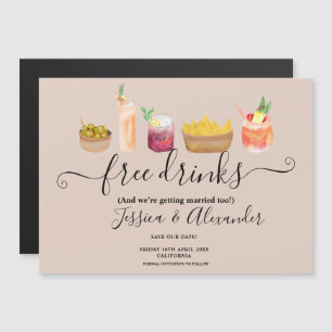cocktails modernes aquarelle blush enregistrer la