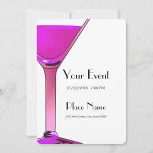 Cocktails Pink Martini Invitation Modèle 2