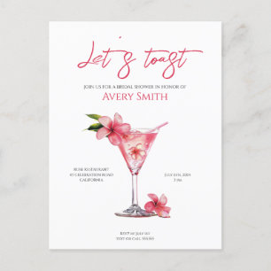 Cocktails roses Fleurs Douche nuptiale Invitation