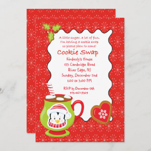 Coco chaud et biscuits Invitation à échanger/échan