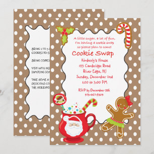 Coco chaud et cookies Invitation à échanger/échang