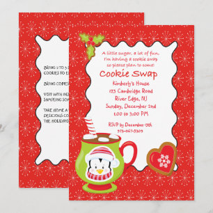 Coco chaud et cookies Invitation à échanger/échang
