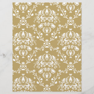 Cocoa and Cream Damask