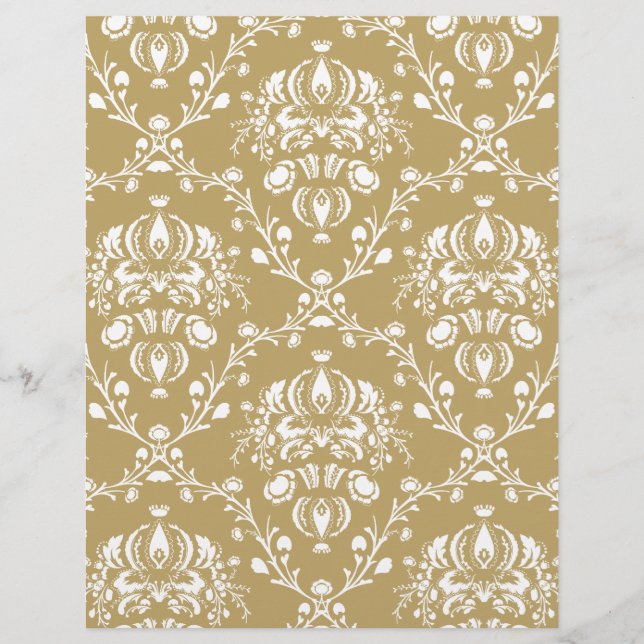Cocoa and Cream Damask (Devant)