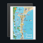 Cocoa Beach City Floride carte de la côte cadeaux<br><div class="desc">Découvrez la plage de Cocoa, nichée le long de la magnifique côte de Floride. Avec ses plages de sable immaculé et ses eaux cristallines, Cocoa Beach offre un cadre parfait pour vos produits personnalisés. Laissez votre créativité exploser en customisant des objets inspirés du soleil, du surf et du style de...</div>