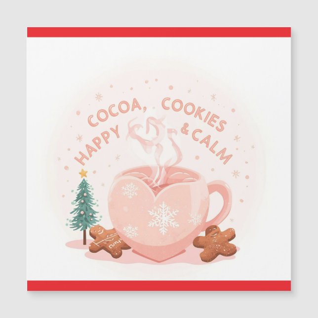 Cocoa, Cookies & Calm – T-shirt pastel pour Noël C (Devant)