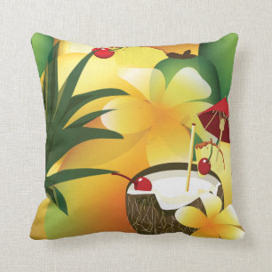 Coconut Tiki Bar Luau Coussin tropical