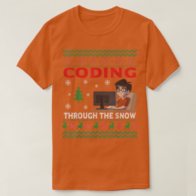 Codage À Travers Le Programmeur Codeur Neige Sweat (Design devant)