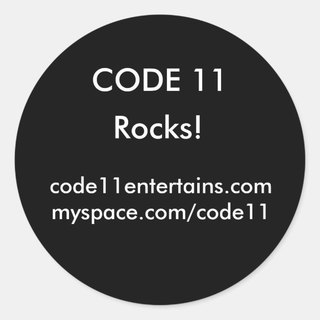 CODE 11 autocollants ronds noir/blanc (Devant)