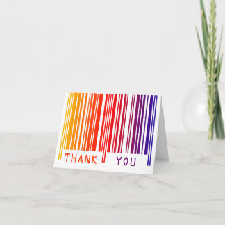 Code-barres coloré Merci Carte de note