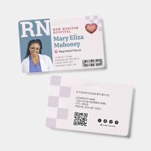 Code-barres QR du badge d'identification avec phot