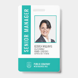 Code-barres vert Code employé Badge d'ID employé