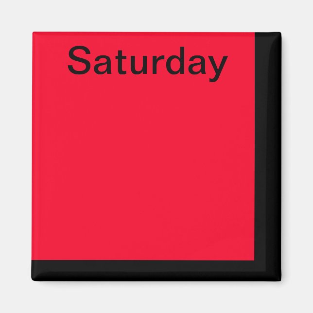 Code couleur Jour de la semaine Magnet Calendrier  (Devant)