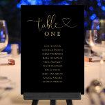 Code de coeur Noir Numéro de table Tableau de sièg<br><div class="desc">Ces élégantes cartes de sièges à double face en noir et or sont parfaites pour toutes les célébrations. Conçu par Thisisnotme©</div>