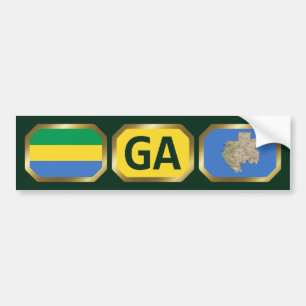 Code de la carte du drapeau gabonais Sticker