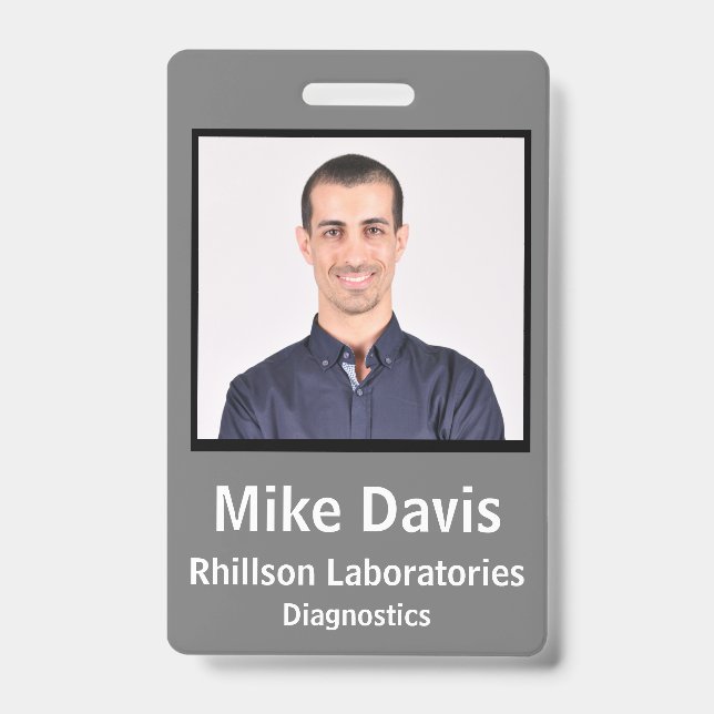 Code de l'employé Badge Pierre Gris Conception ver (Avant)