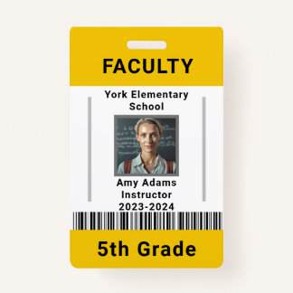 Code de l'enseignant de l'école Badge Modèle W/ Co