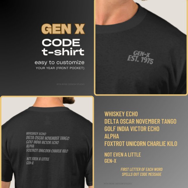 Code GenX T-Shirt noir et gris (Créateur téléchargé)