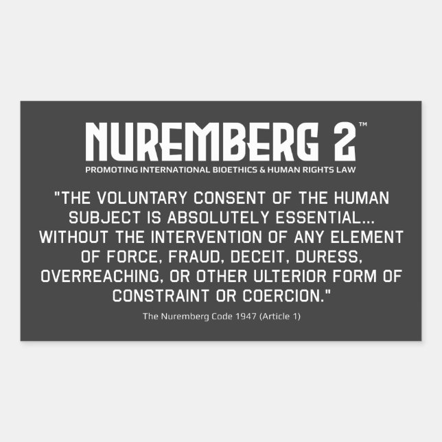 Code Nuremberg 1947 A. 1 Stickers Rectangulaires (Devant)