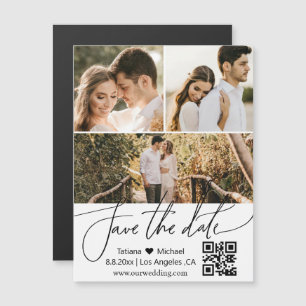 code qr 3 collage de photos aimant de save the dat