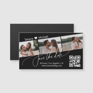 code qr 3 collage de photos aimant noir pour annon