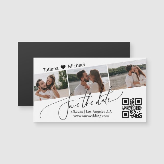 code QR 3 collage de photos enregistrez la date ai (Devant / Derrière)