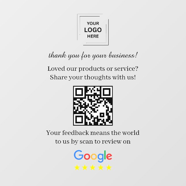 Code QR Autocollant de fenêtre en vinyle pour Goog (Feuille)