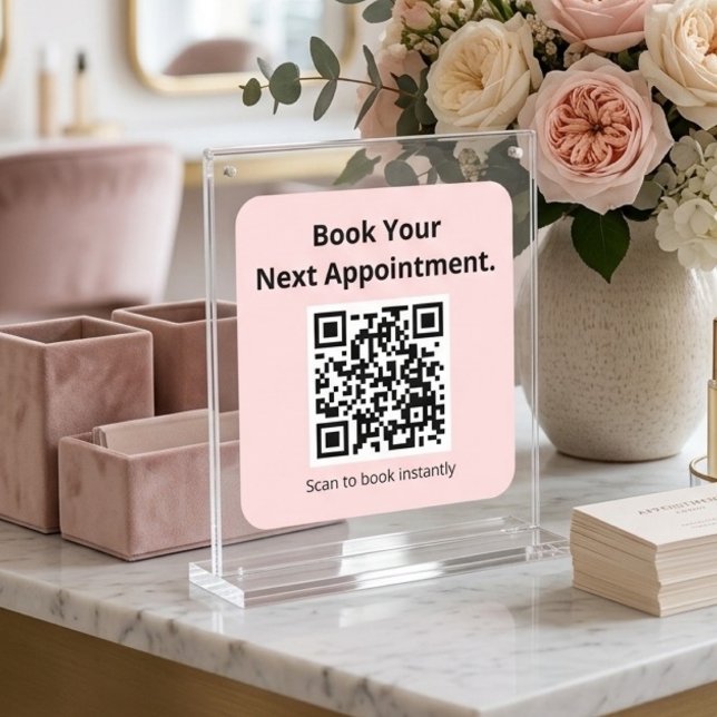 Code QR Autocollant Rose pour Réserver Votre Proch (Créateur téléchargé)