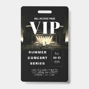 Code QR Badge de Concert Pass Accès Illimité