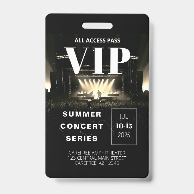 Code QR Badge de Concert Pass Accès Illimité (Avant)