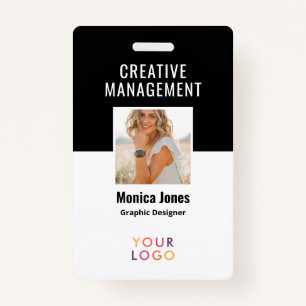 Code QR - Badge noir photo de l'employé