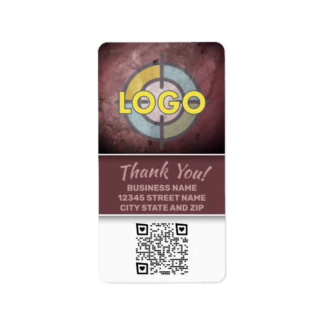 Code QR Brown en marbre de Bourgogne Étiquette en  (Devant)
