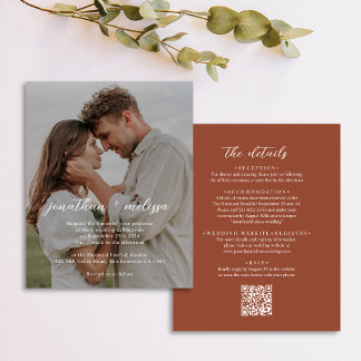 Code QR BUDGET Élégant Mariage Photo Terracotta