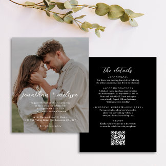 Code QR BUDGET Mariage Photo Élégant et Stylé Noir