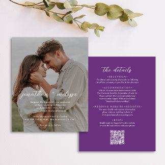 Code QR BUDGET Mariage Photo Violet Élégant Modern