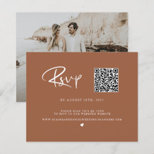 Code QR Budget Terra Cotta Photo Carte RSVP