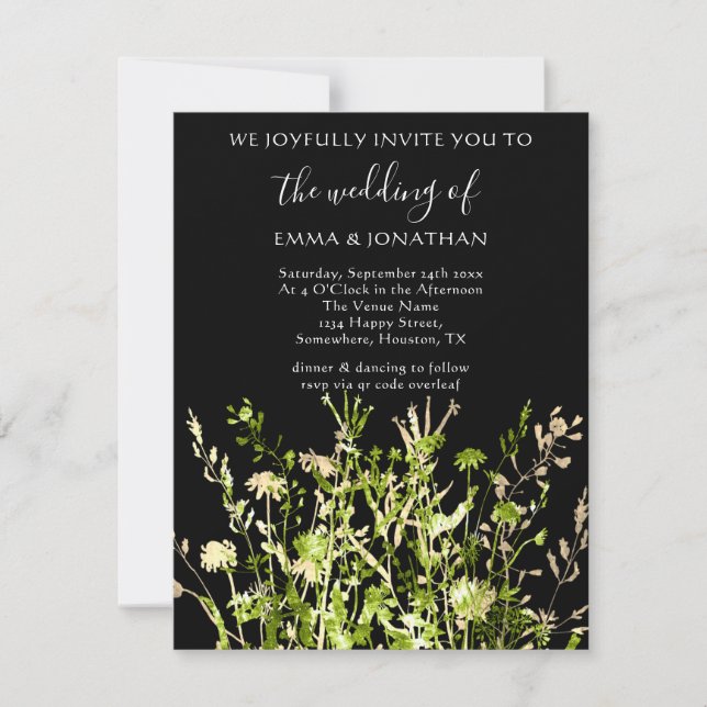 Code QR budgétaire Fleurs de prairie Or Vert (Devant)