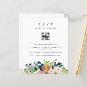 Code QR budgétaire invitation florale élégante RSV