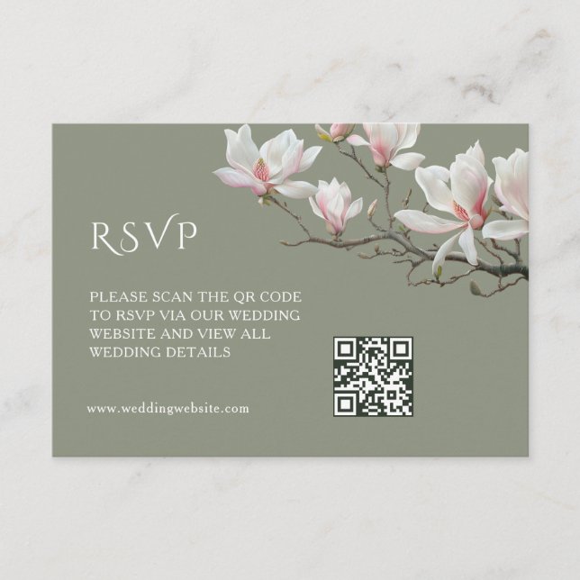 Code QR |  Carte d'accompagnement Magnolia (Devant)