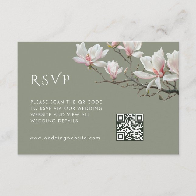 Code QR |  Carte d'accompagnement Magnolia (Devant)