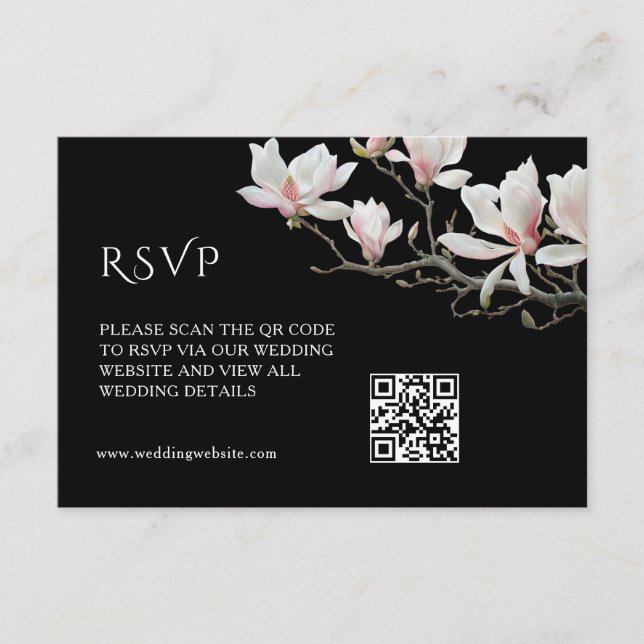 Code QR |  Carte d'accompagnement Magnolia (Devant)