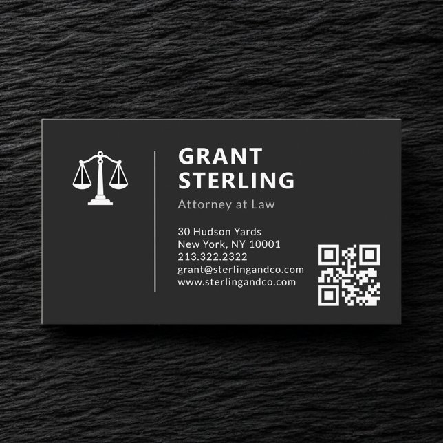 Code QR Carte de Visite Avocat Échelle de Justice  (Créateur téléchargé)