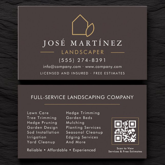 Code QR Carte de visite Entretien de pelouse Jardi (Créateur téléchargé)