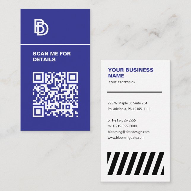 Code QR - Carte de visite professionnel (Devant / Derrière)