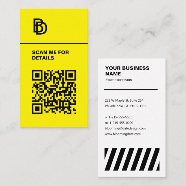 Code QR - Carte de visite professionnel (Devant / Derrière)